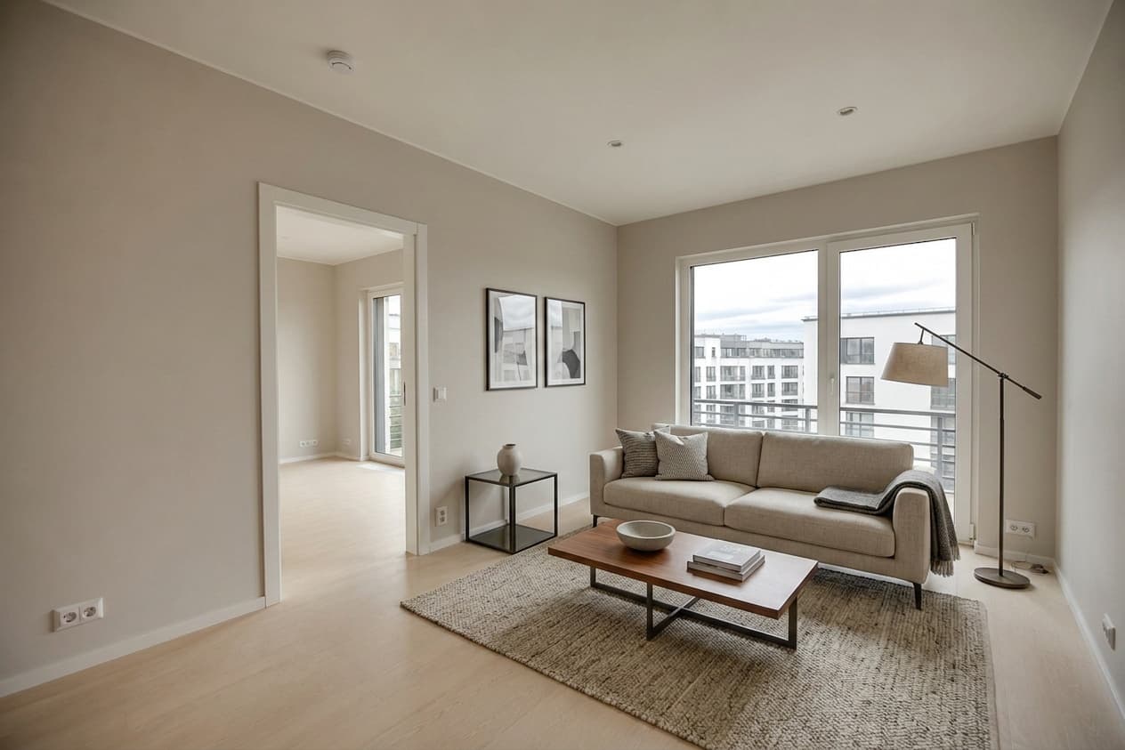 Virtually staged living room